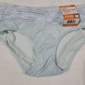 WARNERS Size S Nylon Hipster Panty polka dot Blue NWT 5609J